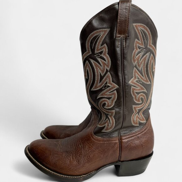 Cowtown Vintage Men's Leather Embordered Brown Western Cowboy Boots Size 9.5 - Picture 7 of 14